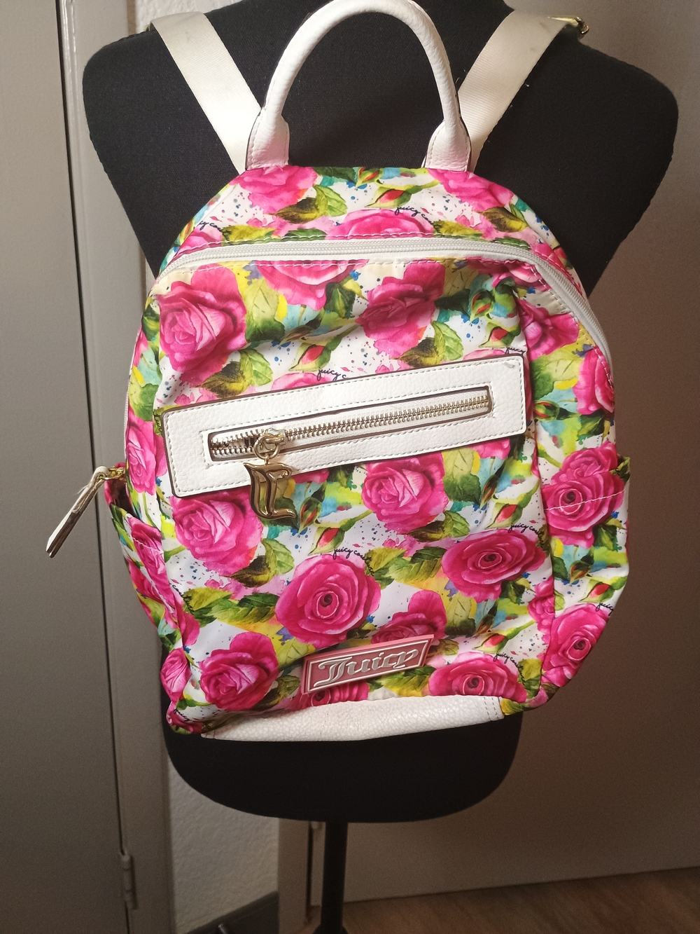 Juicy Couture Rosie Floral Mini Backpack Pink & White